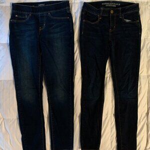 Lot of 2 Size 4 Womens / Juniors Jeans: American Eagle and Levi Strauss Skinny